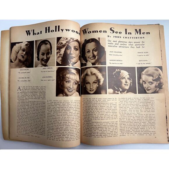 June 1935 Movie Mirror Magazine Jean Harlow Temple Gable Astaire & Rogers Cagney - Picture 7 of 10